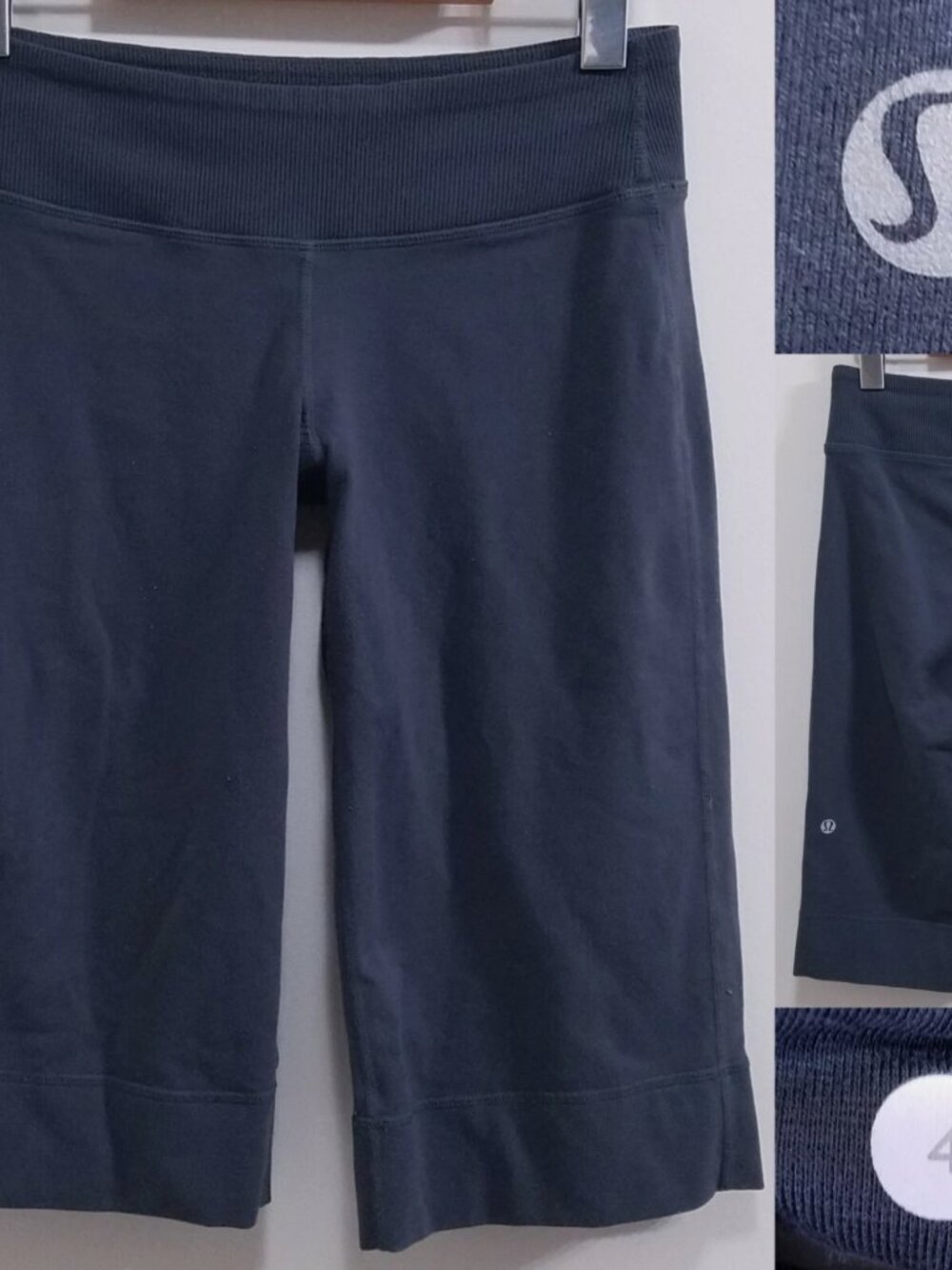 Lululemon Clam Digger II Crops 4 XS Soot Light Luon 4-Way Stretch